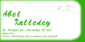 abel kalledey business card